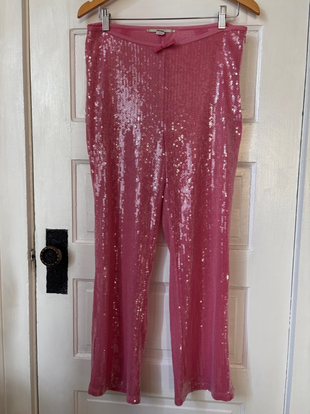 KIMCHI BLUE LILY CROPPED FLARE SEQUIN PANTS - Picture 2 of 12